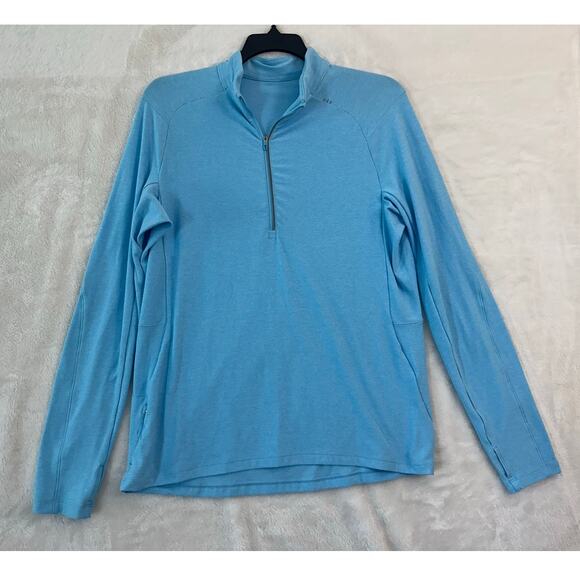 Lululemon Half Zip Surge Blue Shirt L Soft Performance Mens - Picture 1 of 11
